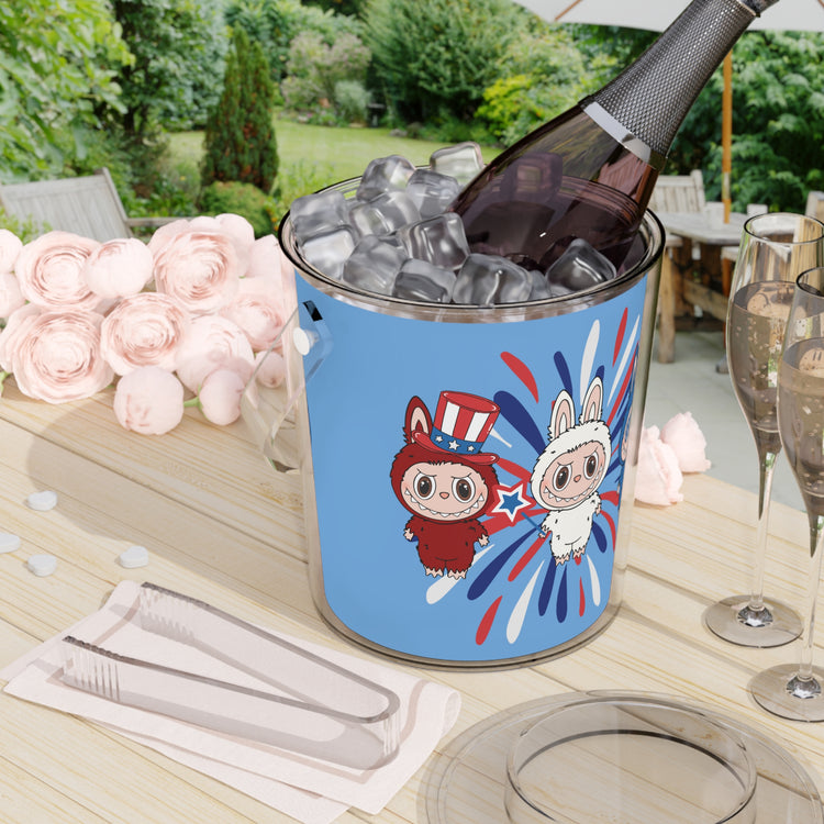 Red White Labubu Ice Bucket - Fandom-Made
