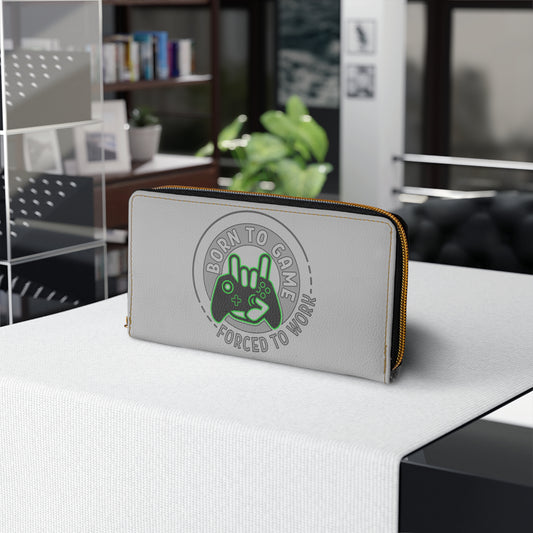Born To Game Forced To Work Zipper Wallet - Fandom-Made