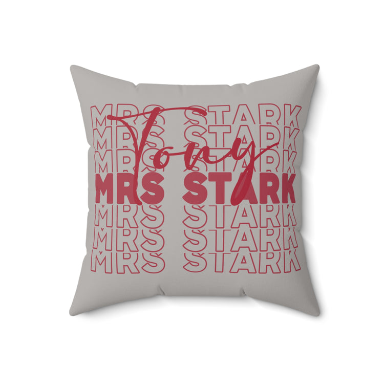 Mrs. Tony Stark Faux Suede Square Pillow