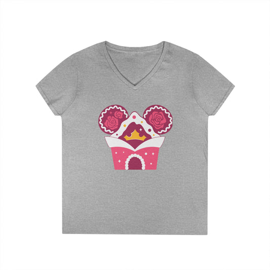 Princess Aurora Gingerbread House Ladies' V-Neck Tee