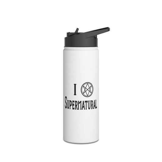 I Love Supernatural Men of Letters Edition Water Bottle - Fandom-Made