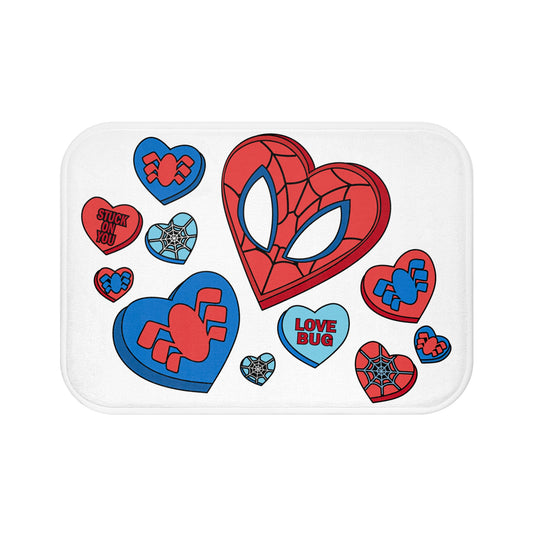 Spidey Conversation Hearts Bath Mat - Fandom-Made