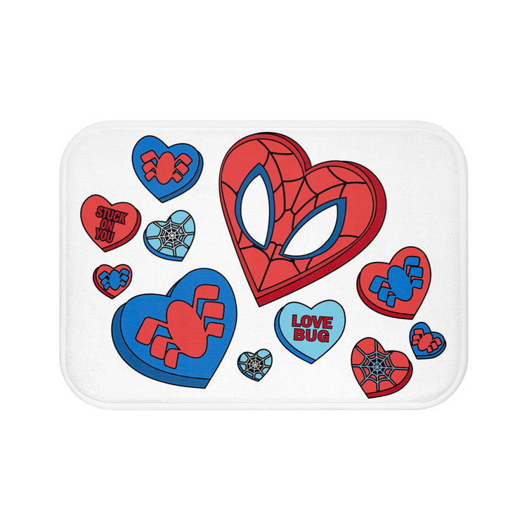 Spidey Conversation Hearts Bath Mat - Fandom-Made