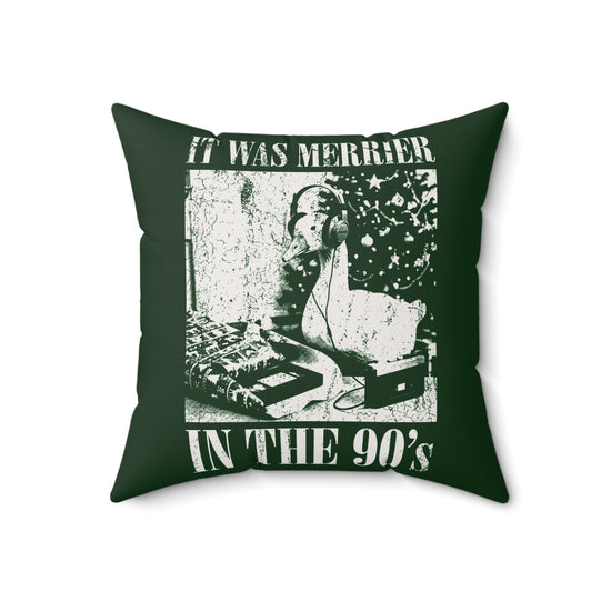 Merrier in the 90s Faux Suede Square Pillow - Fandom-Made