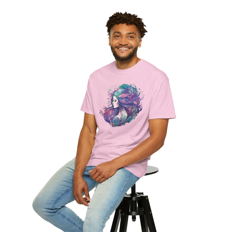 Mermaid Watercolor Unisex Garment-Dyed T-shirt