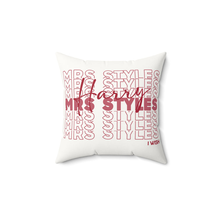 Mrs. Styles Faux Suede Square Pillow
