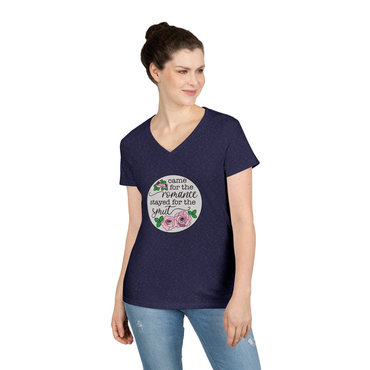 Came For The Romance Ladies' V-Neck Tee