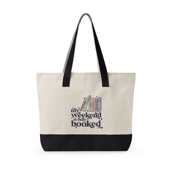 Fully Booked Zippered Canvas Tote - Fandom-Made