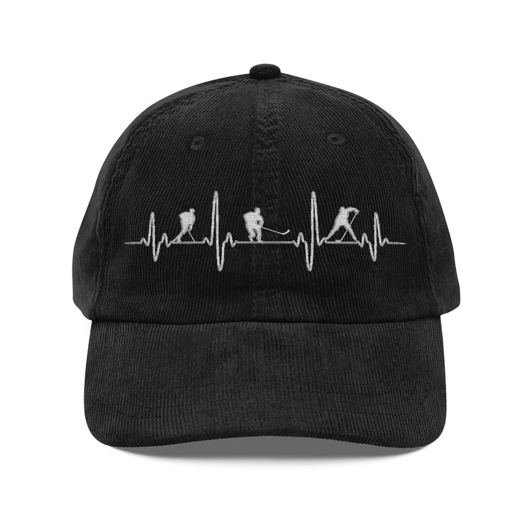 My Heart Beats For Hockey Corduroy Cap