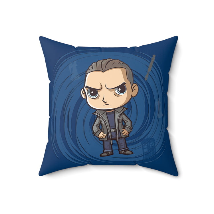 Timey Wimey Ninth Doctor Square Pillow - Fandom-Made