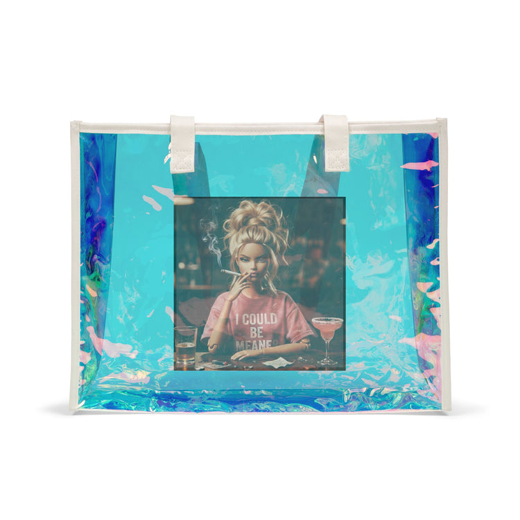 I Could Be Meaner Blonde Holographic Tote Bag