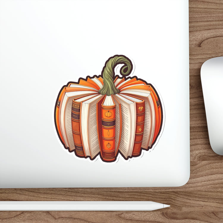 Bookish Pumpkin Die-Cut Sticker