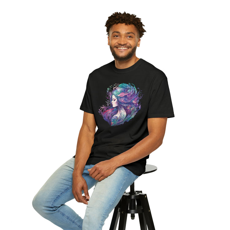 Mermaid Watercolor Unisex Garment-Dyed T-shirt