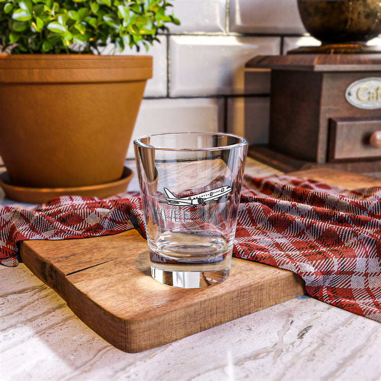 Wheels Up Shot Glass