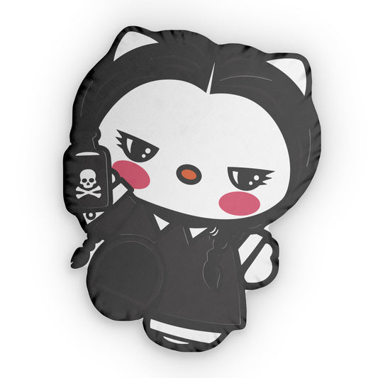 Wednesday Kitty-Shaped Pillow - Fandom-Made