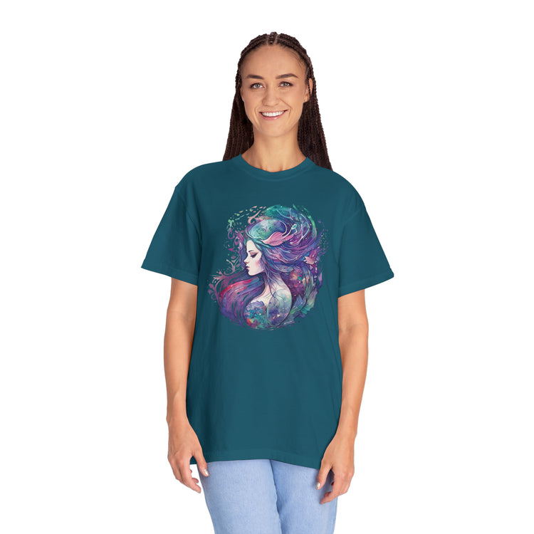 Mermaid Watercolor Unisex Garment-Dyed T-shirt