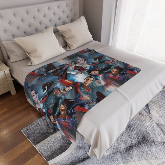 Superman Collage Minky Blanket - Fandom-Made