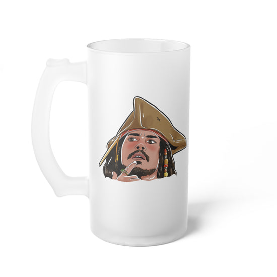 Jack Sparrow Frosted Glass Beer Mug - Fandom-Made