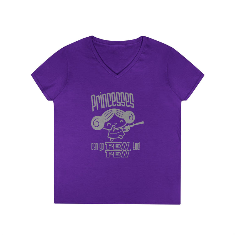 Princesses Go Pew Pew V-Neck Tee - Fandom-Made