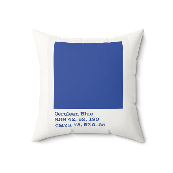 Cerulean Faux Suede Square Pillow - Fandom-Made