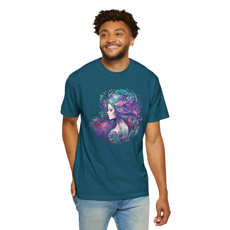 Mermaid Watercolor Unisex Garment-Dyed T-shirt