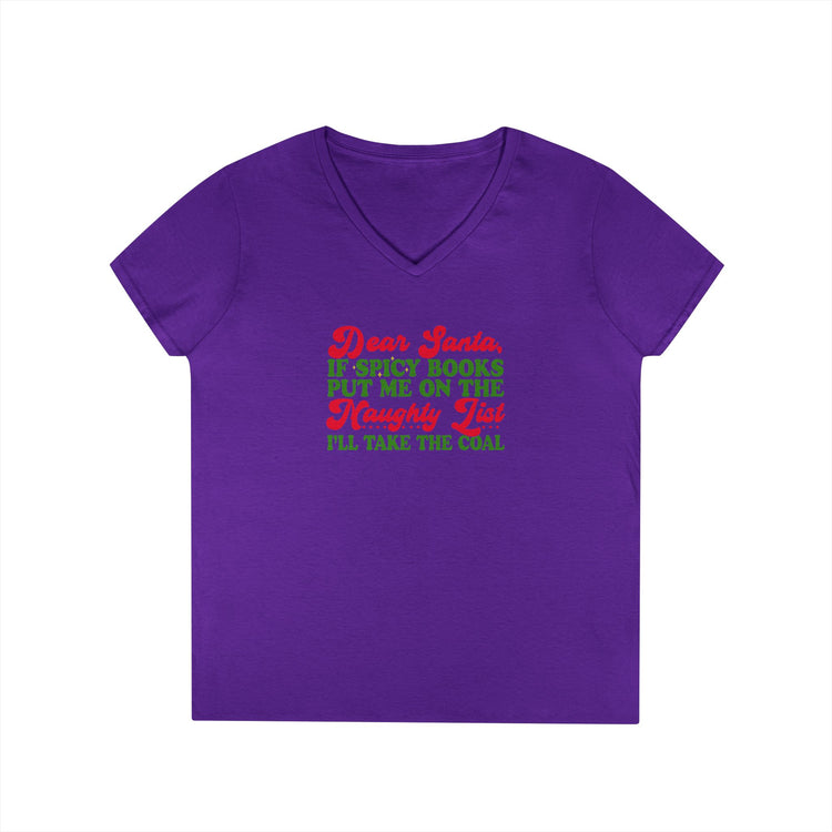 Dear Santa Spicy Books V-Neck T-Shirt