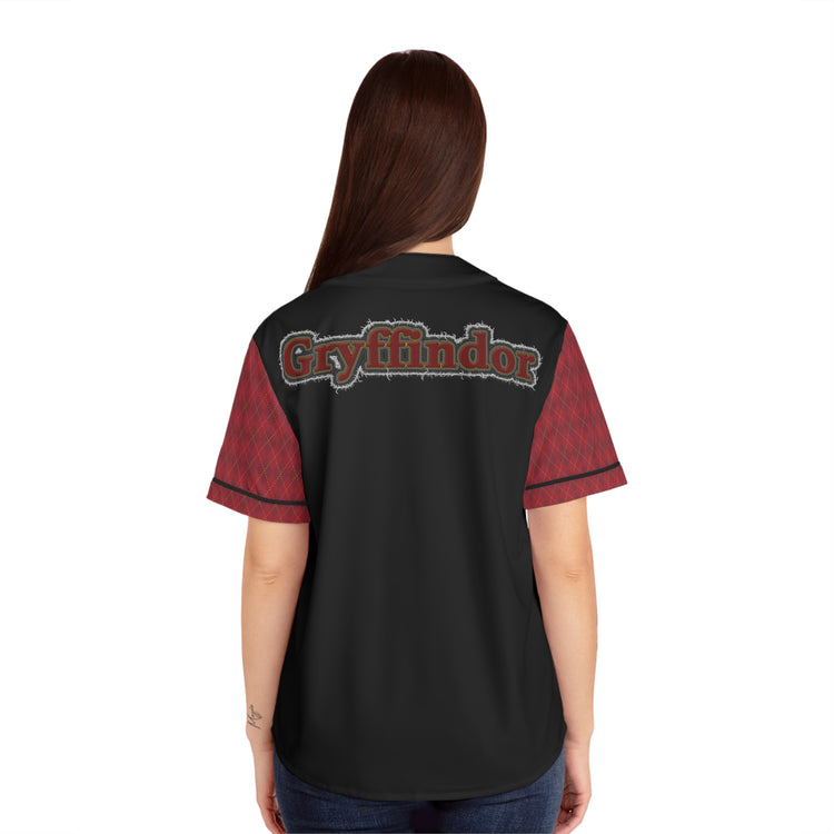 Gryffindor Embroidery Design Women's Baseball Jersey - Fandom-Made