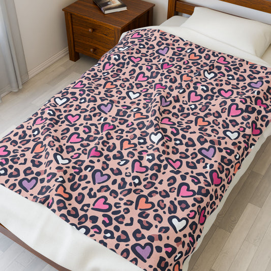Leopard Love Velveteen Plush Blanket