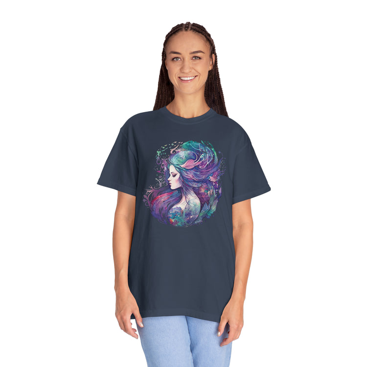 Mermaid Watercolor Unisex Garment-Dyed T-shirt