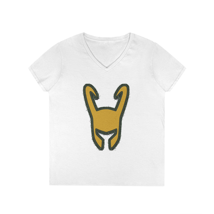 Loki Helmet Ladies' V-Neck Tee - Fandom-Made