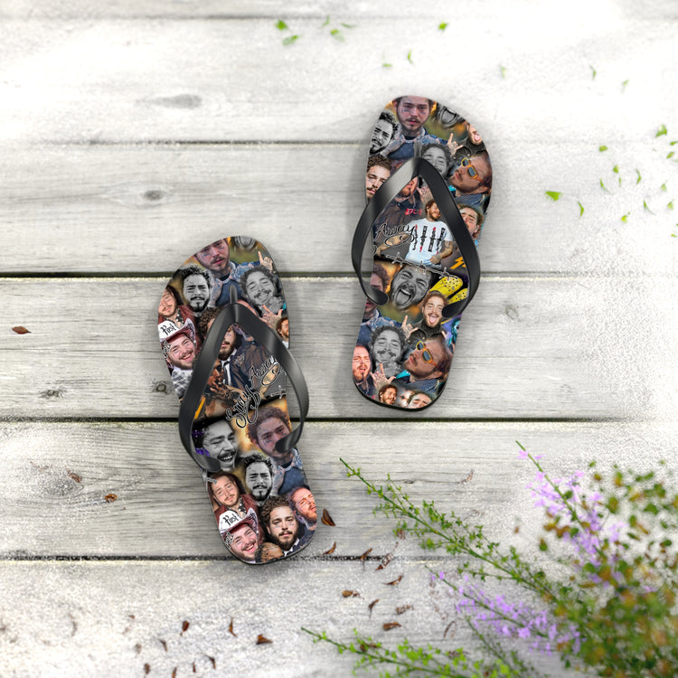 Post Malone All-Over Print Flip Flops - Fandom-Made