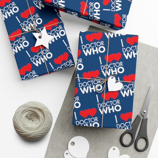 I Love Love Doctor Who Gift Wrap Paper - Fandom-Made