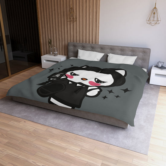 Wednesday Kitty Duvet Cover - Fandom-Made