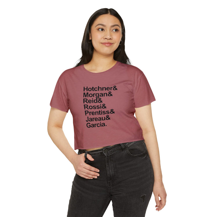 Criminal Minds Names Crop Top