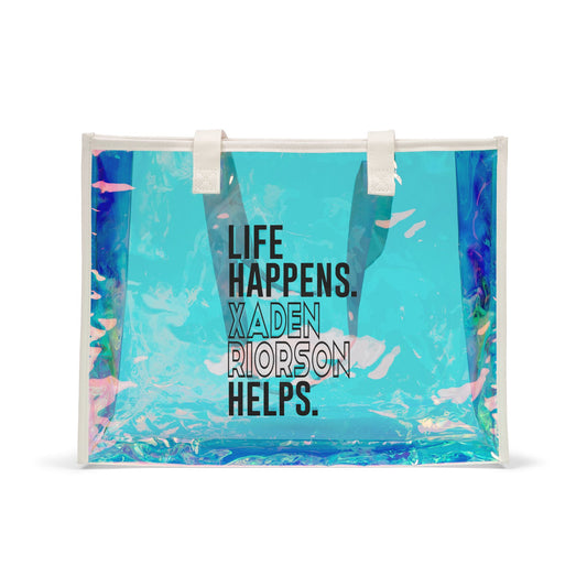 Life Happens Xaden Riorson Helps Holographic Tote Bag - Fandom-Made