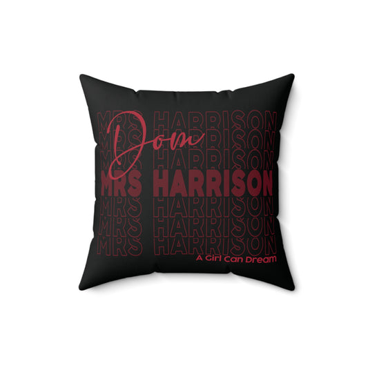 Mrs. Harrison Faux Suede Square Pillow