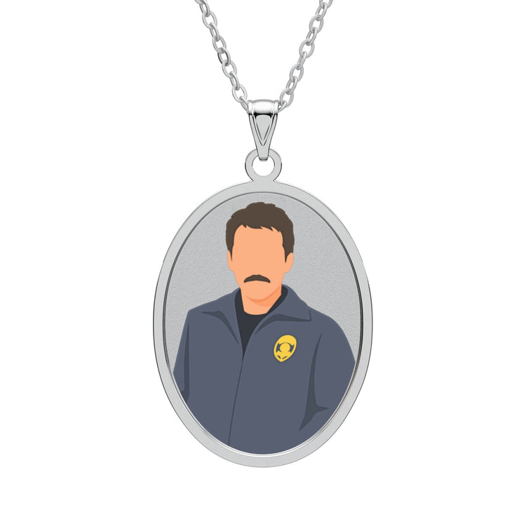 Chief Swan Oval Pendant