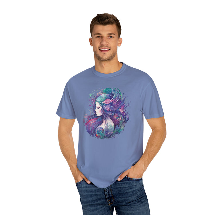 Mermaid Watercolor Unisex Garment-Dyed T-shirt