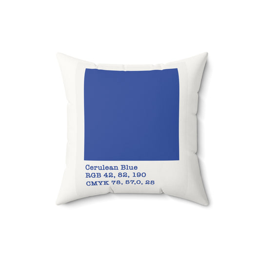 Cerulean Faux Suede Square Pillow - Fandom-Made