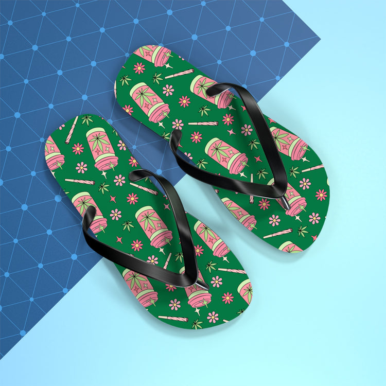 Highly Caffeinated All Over Print Flip Flops - Fandom-Made