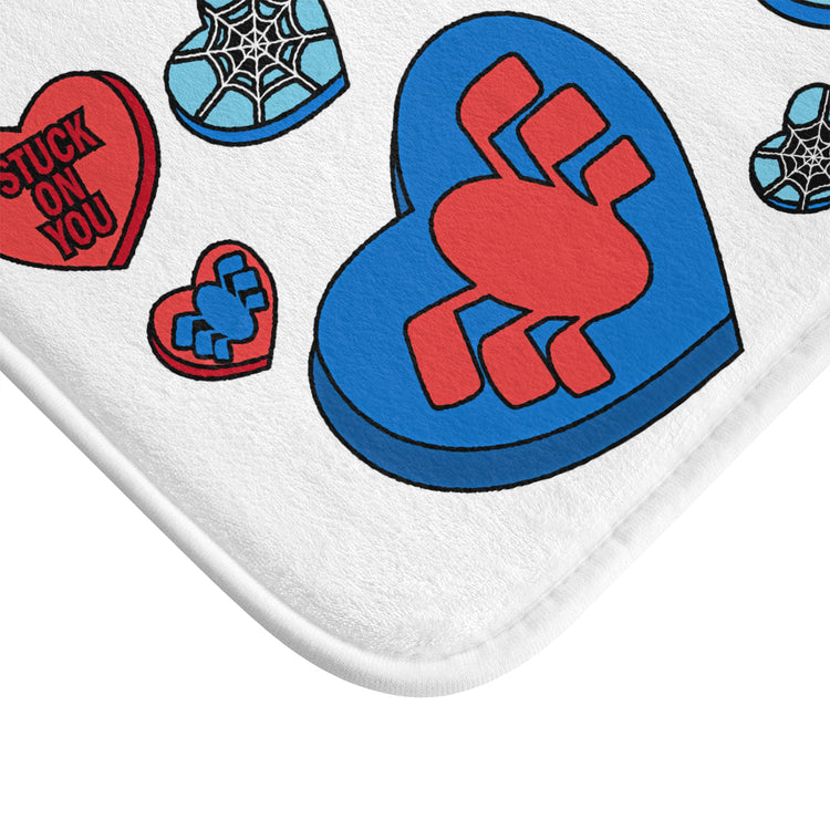 Spidey Conversation Hearts Bath Mat - Fandom-Made