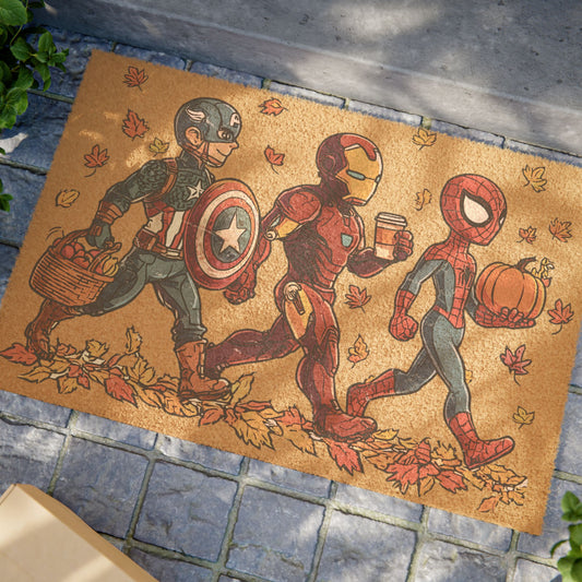 Falling For Superheroes Doormat - Fandom-Made