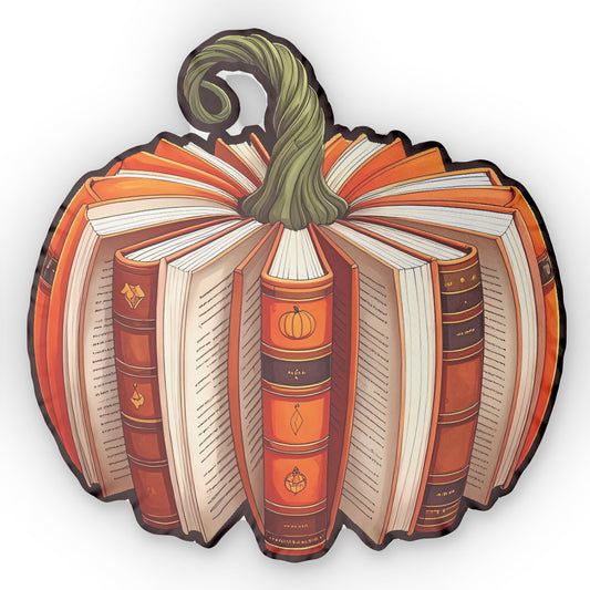 Bookish Pumpkin-Shaped Pillow