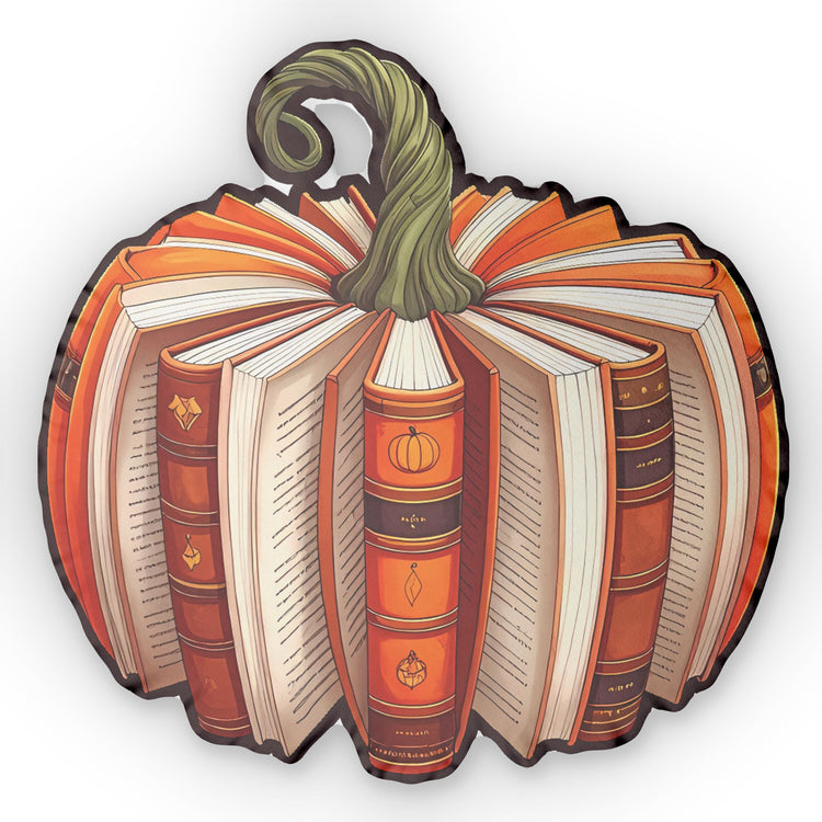 Bookish Pumpkin-Shaped Pillow
