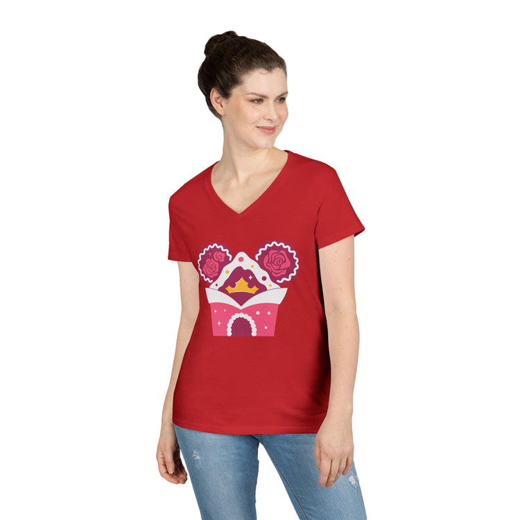Princess Aurora Gingerbread House Ladies' V-Neck Tee