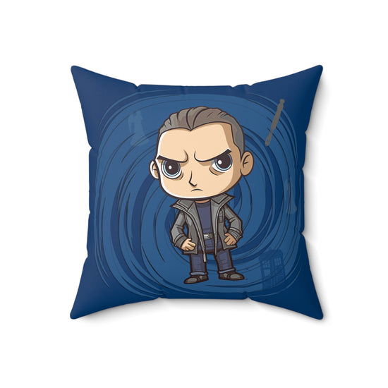 Timey Wimey Ninth Doctor Square Pillow - Fandom-Made