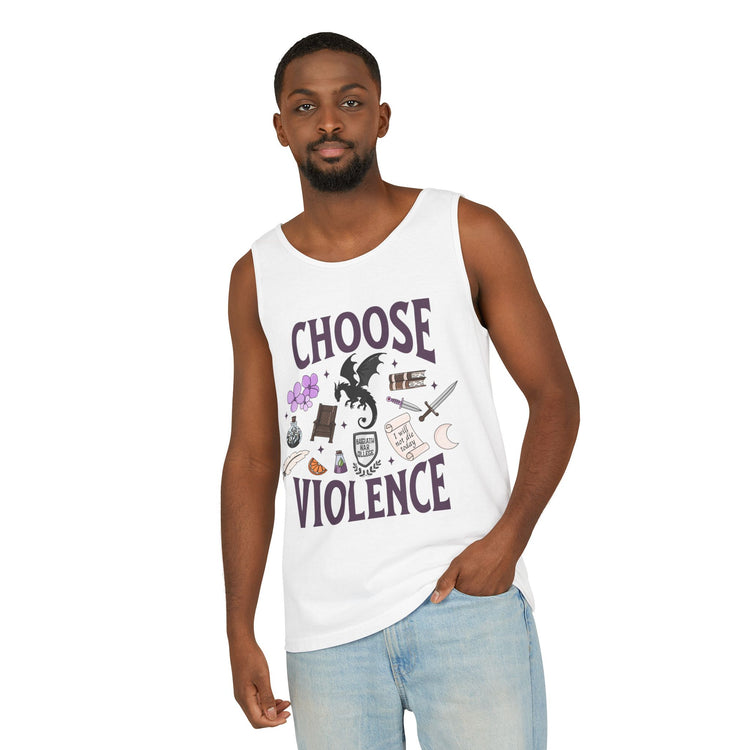 Choose Violence Unisex Garment-Dyed Tank Top - Fandom-Made