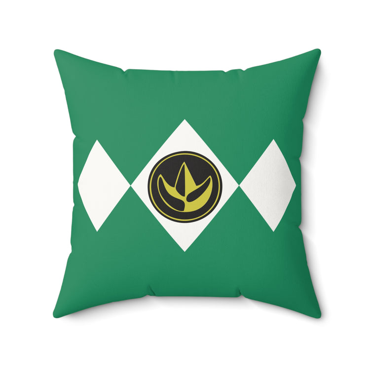 Green Ranger Faux Suede Square Pillow