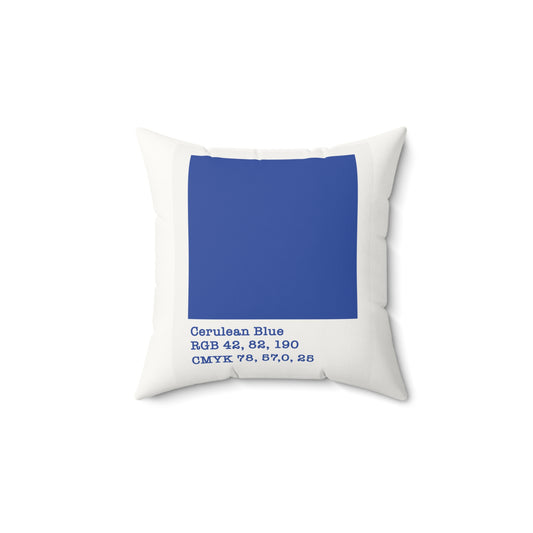 Cerulean Faux Suede Square Pillow - Fandom-Made