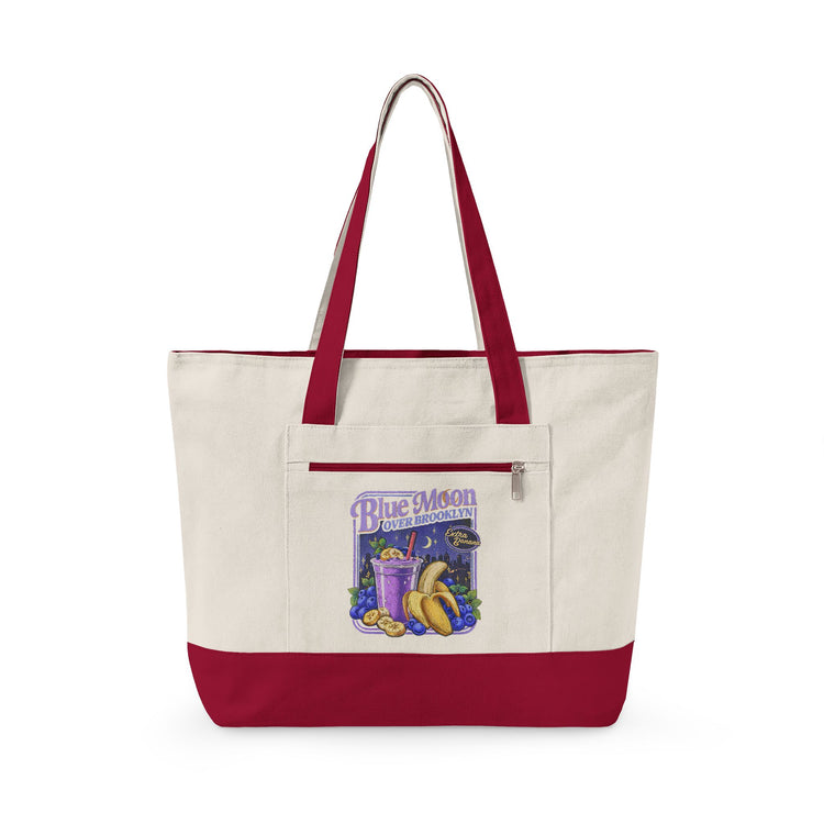 Blue Moon Zippered Canvas Tote - Fandom-Made
